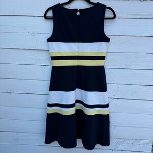 Tommy Hilfiger Navy, White, and Yellow Striped Dress